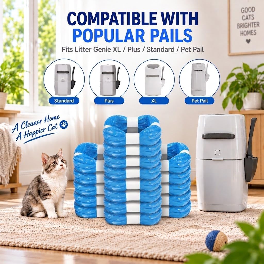 12 Pack Cat Litter refill Bags,Compatible with Genie Litter Refills