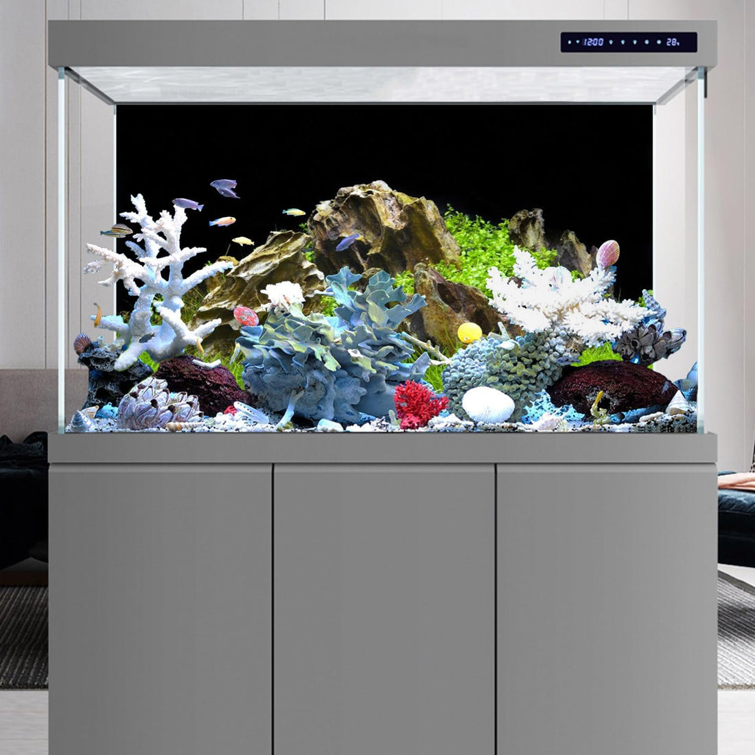 48x24 in Aquatic Plant Aquarium Backdrop Riverbed Fish Tank Background