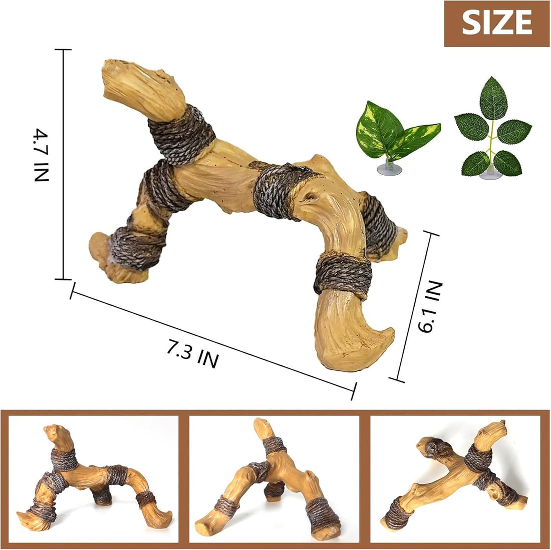 Tfwadmx Snake Climbing Branch,Resin Reptile Enclosure Decor