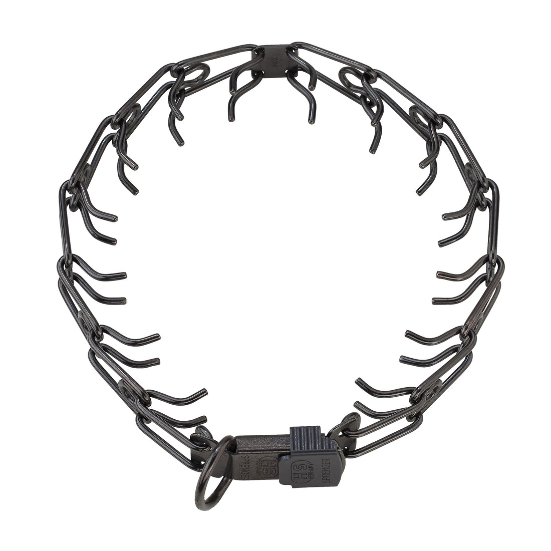 Herm Sprenger Black Stainless Steel Prong Dog Collar with ClicLock