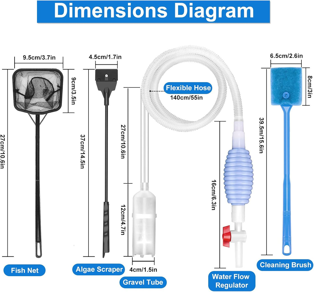 Fish Tank Cleaning Kit Set of 4 Pieces
