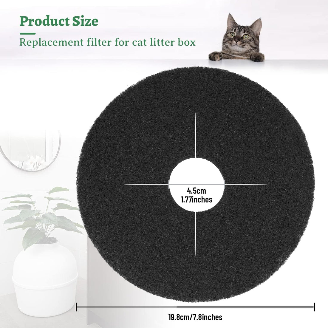 Cat Litter Box Replacement Filters Compatible with Secret Litter Box
