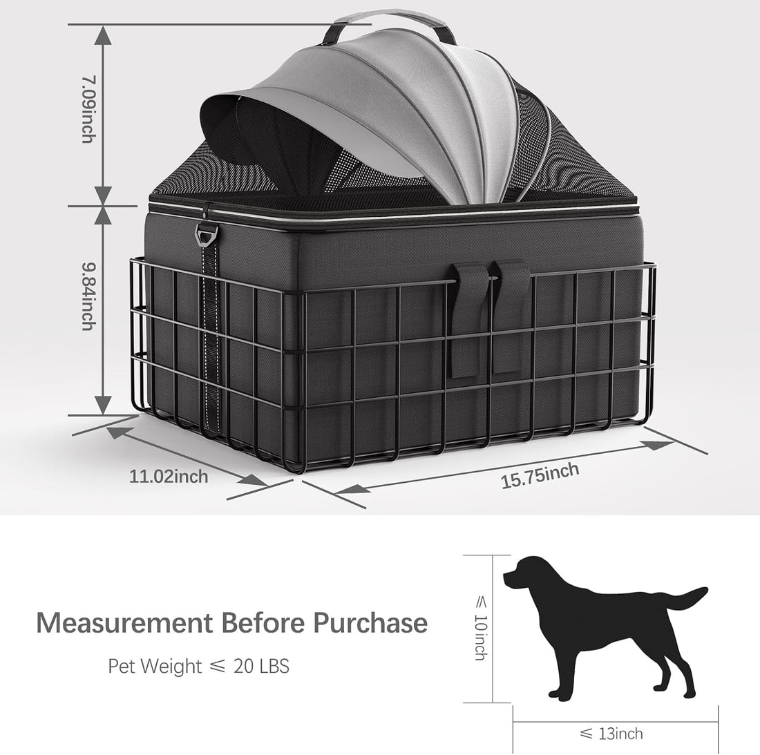 YEEGO DIRECT Dog Bike Basket for Rear Rack