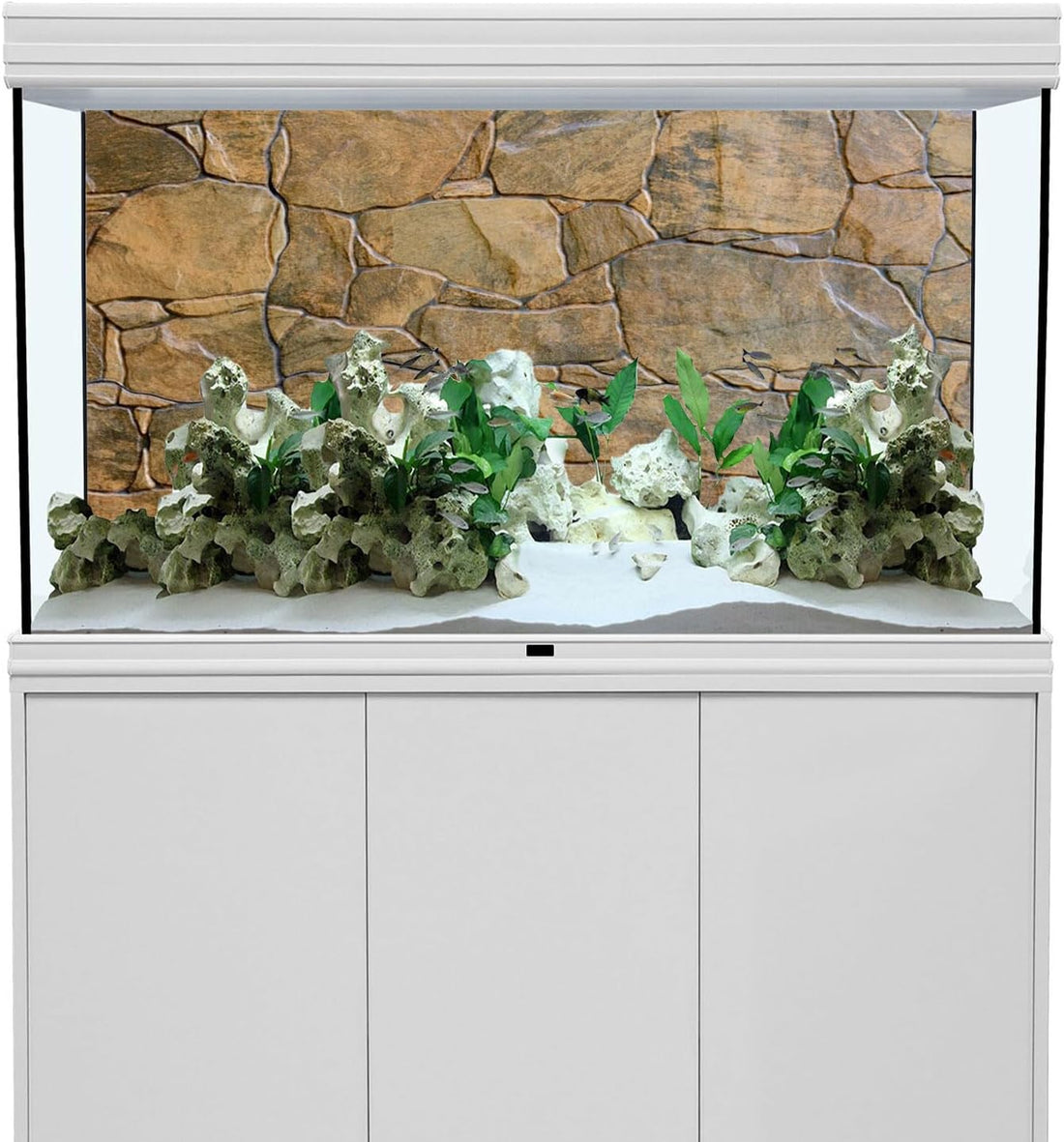 Stone Aquarium Backdrop Rock Wall Fish Tank Background 72x24