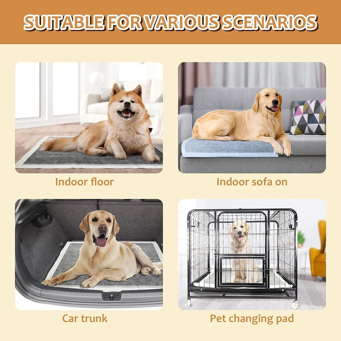 HIDOGGYLD Charcoal Puppy Pads with Adhesive Tape