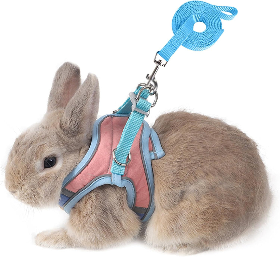 Adjustable Bunny Harness and Leash Set, Rabbit Vest Supplies(Orange S)