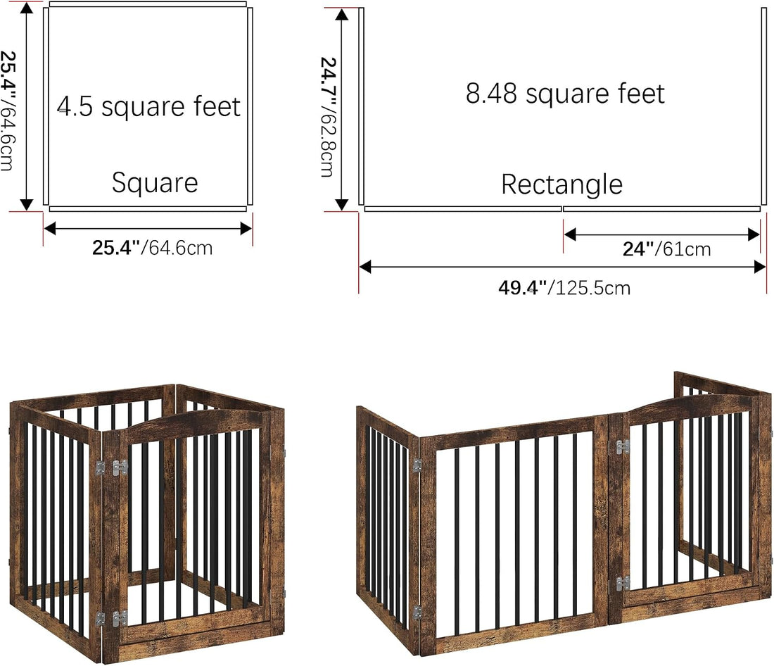 Vantas 96" x 30", No-Assembly Wooden Dog Gate with Door