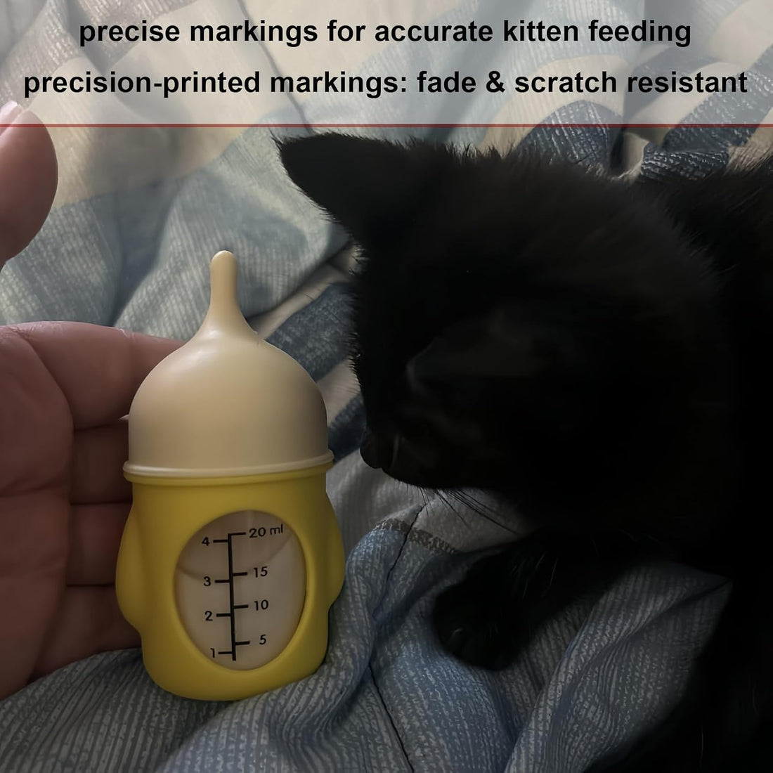 Pet Nursing Bottle, Yellow Animal Feeding Bottles with Soft Silicone