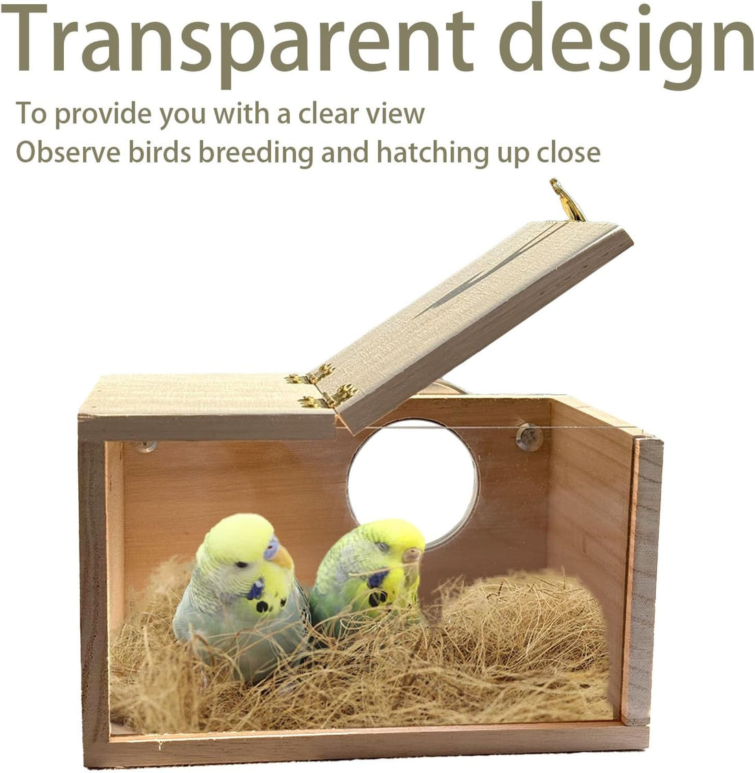 Parakeet Nesting Box, 7.87 X 4.72 X 4.72 inch Transparent Bird Nest