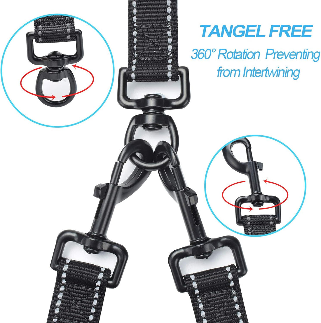 PetBonus Double Dog Leash, No Tangle Dual Leash