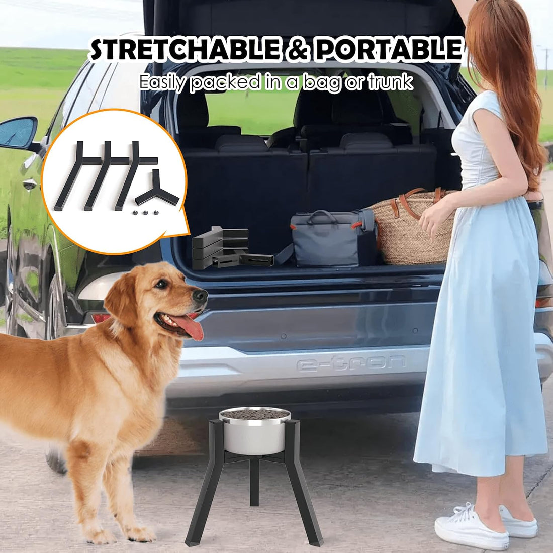 TIDANT Dog Bowl Stand for Medium Large Dogs