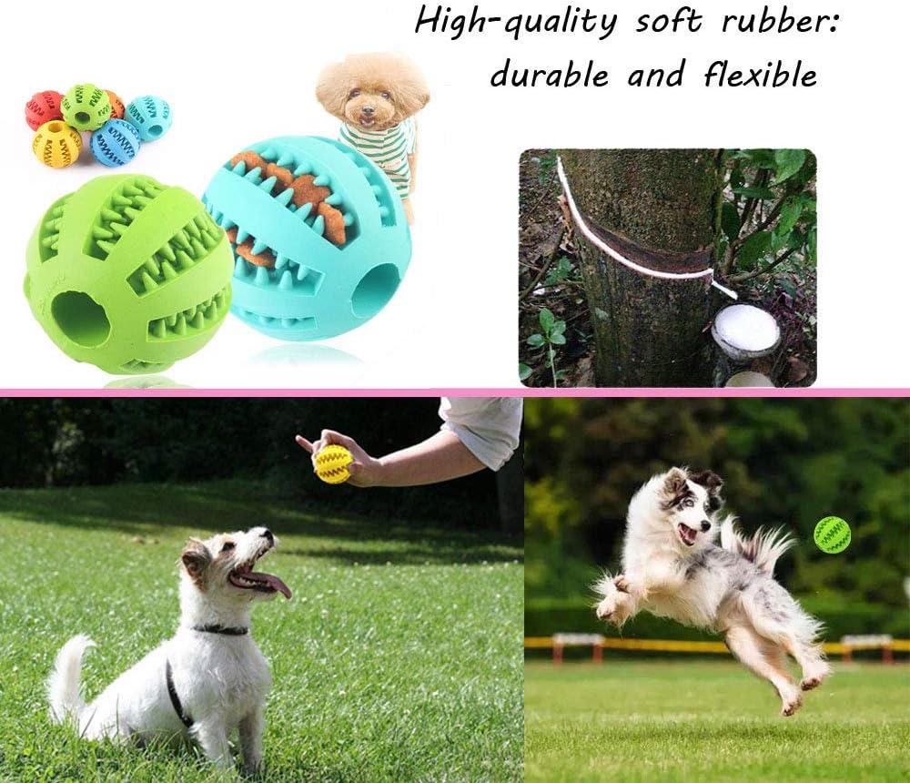 Sunglow 2 Pack Dog Toy Ball,Nontoxic Bite Resistant Teething Toys
