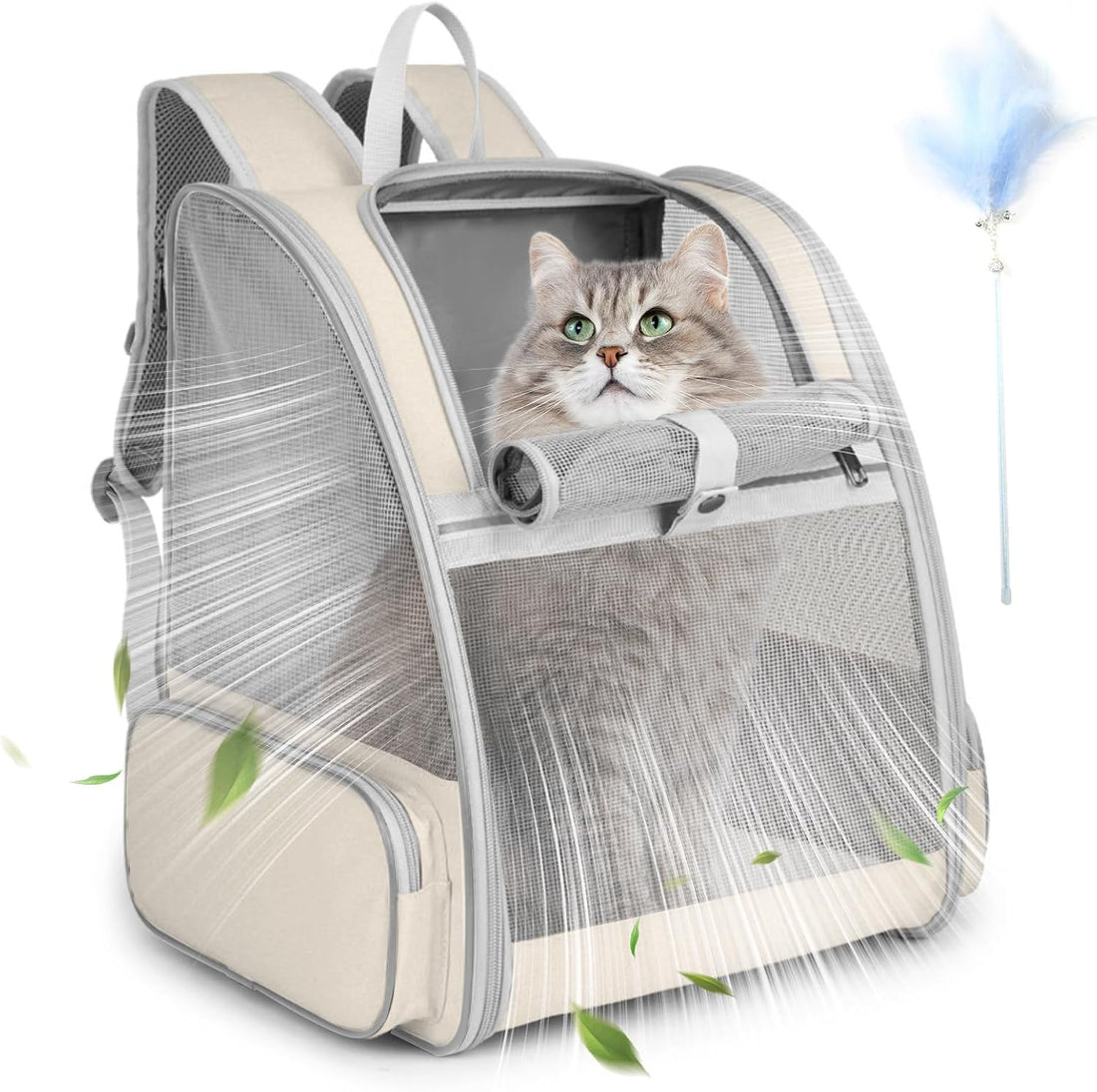 Cat Backpack Carrier, Small Dog Carrier Backpack with Fully