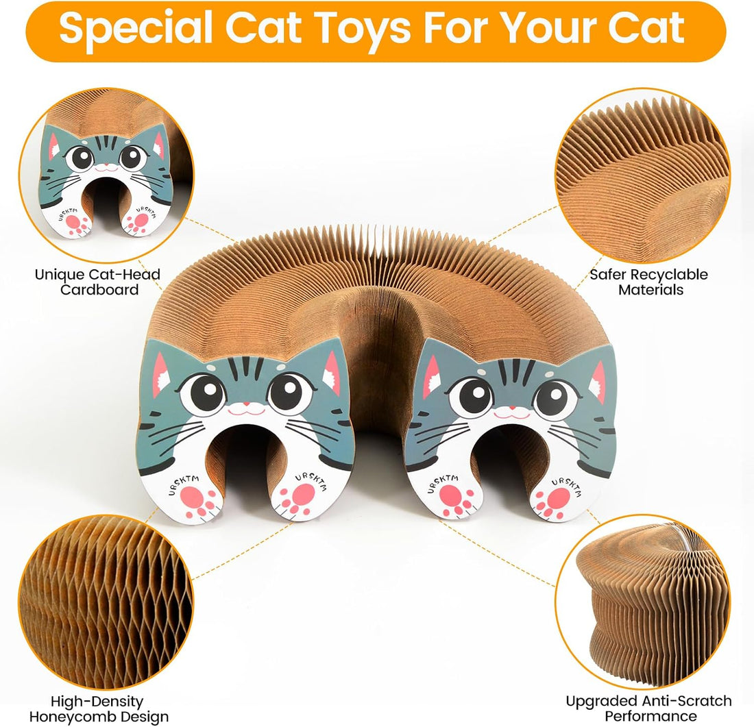 Kitty Kurls Magic Organ Cardboard Cat Scratcher Toy with 2 Balls