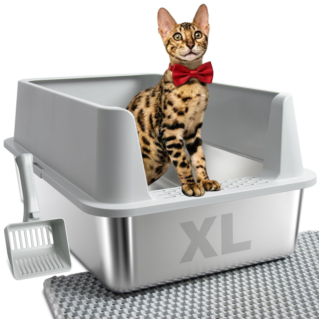Stainless Steel Litter Box, Extra Large Litter Boxes for Big Cats