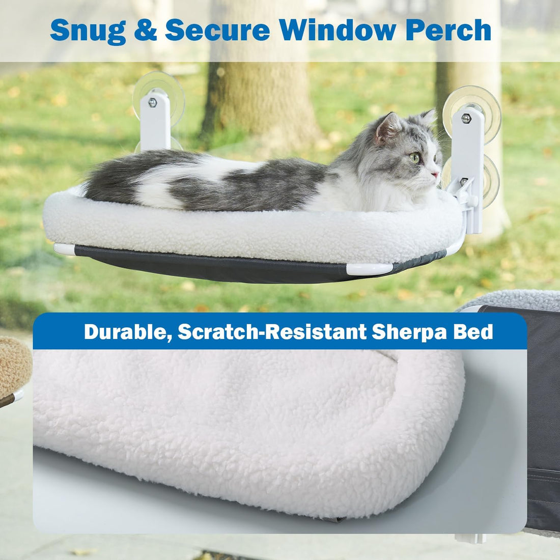 Zakkart Foldable Cat Hammock for Window