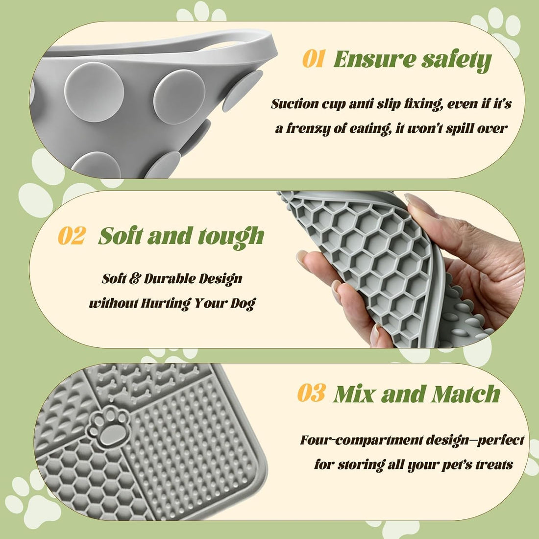 Lick Mat for Dogs and Cats, 2 Pack Silicone Lick Pad with Suction Cups