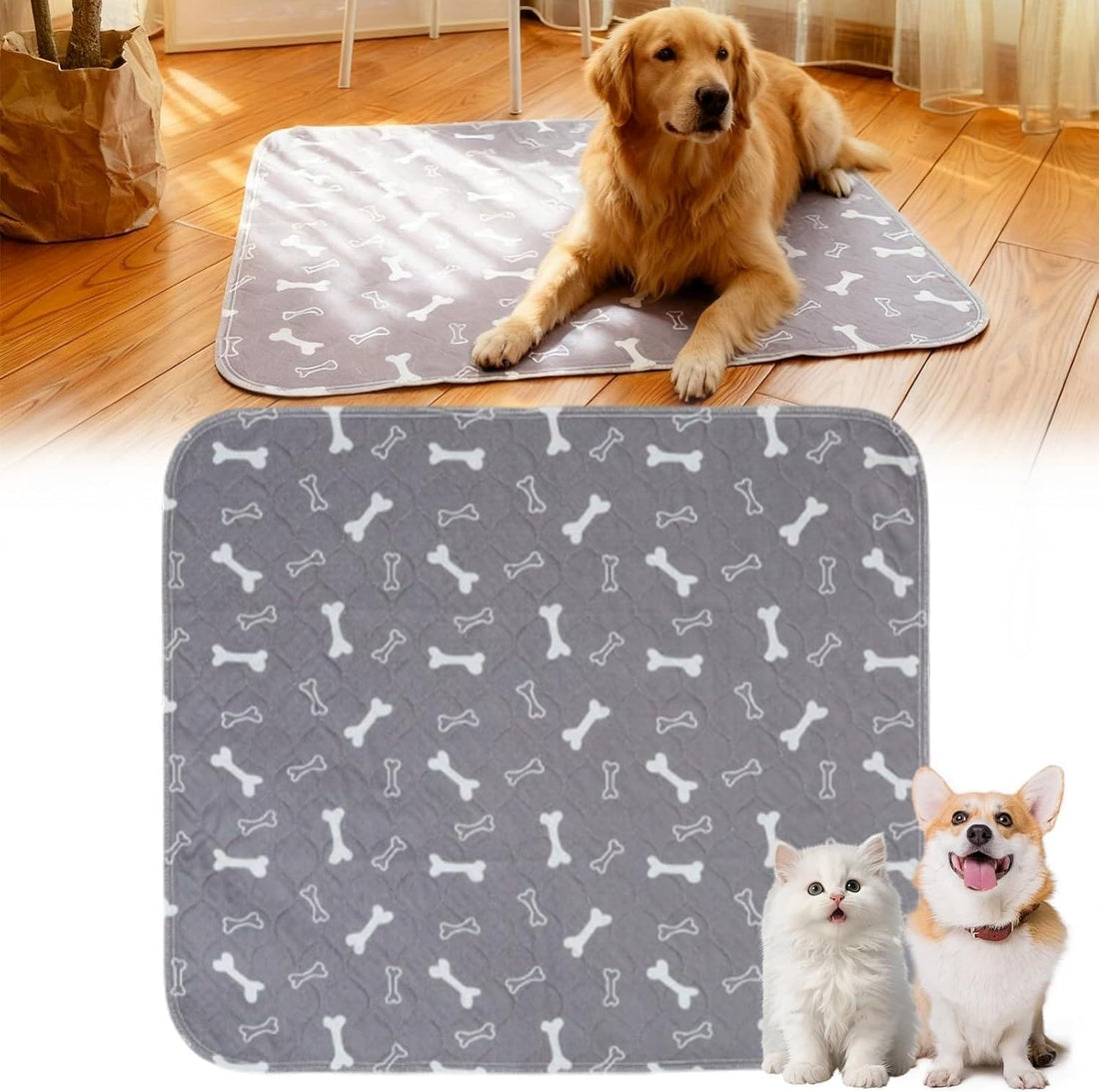 Washable Puppy Pee Pads with Pheromones, Reusable Pee Pads for Dogs