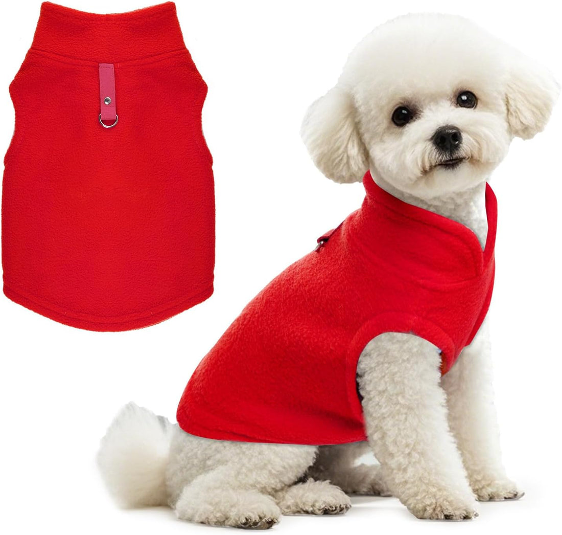 Rbenxia Dog Sweater with Leash Ring Dog Winter Fleece Outfit