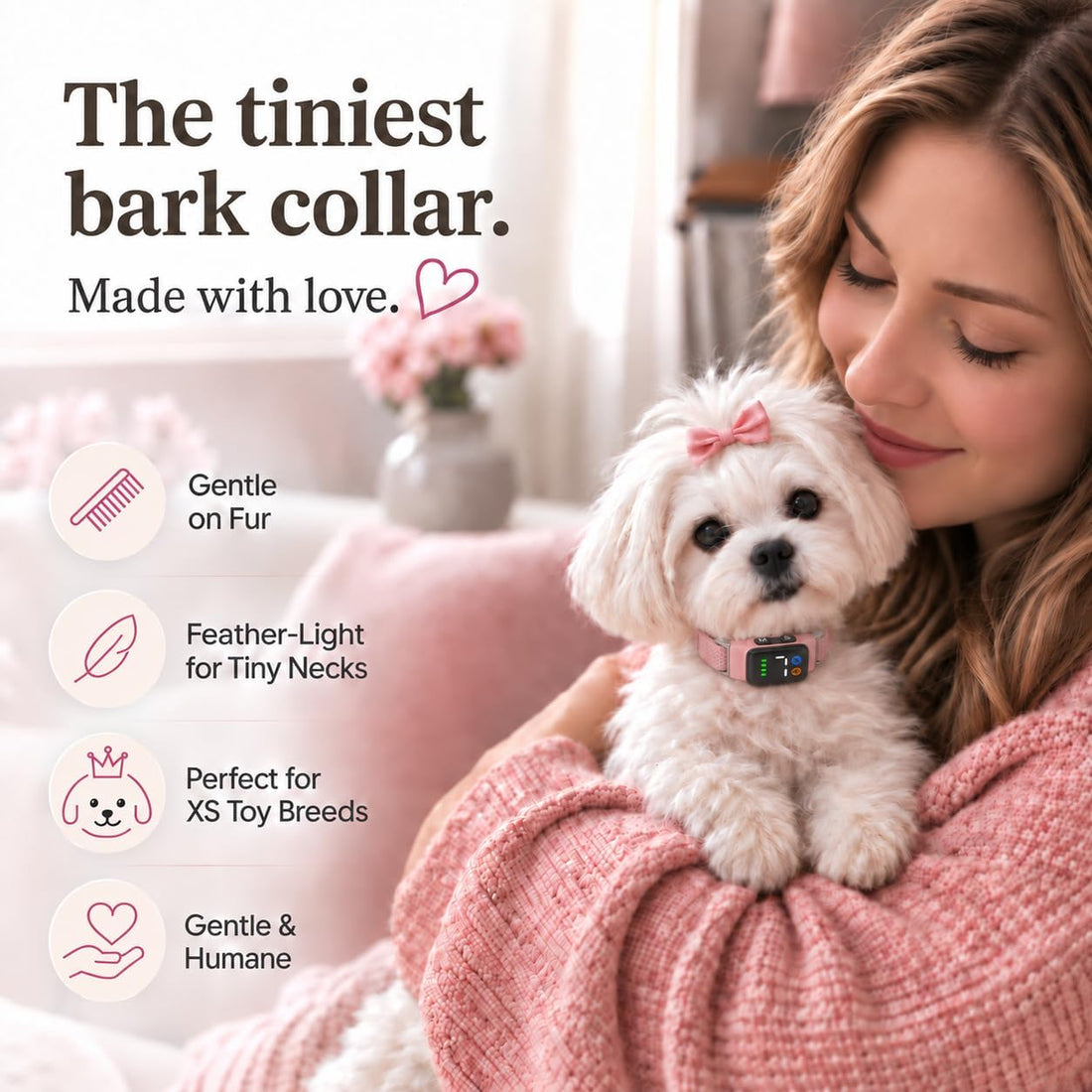 Teacup Bark Collar for Small Dogs 2-15lbs