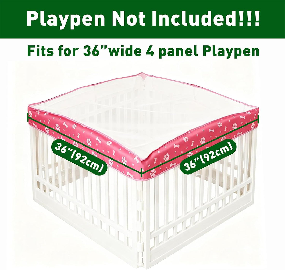 Dog Playpen Mesh Top Cover fits for 36" x 4-Panels,Dog Crate Cover