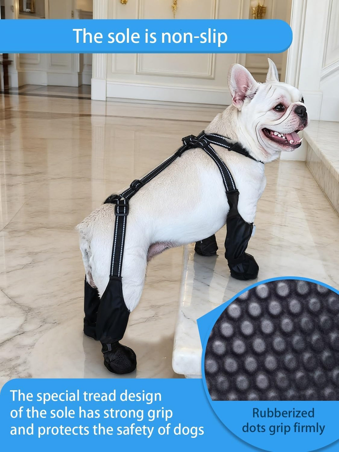 Waterproof Dog Boots for Small &Medium Dogs, Stay-On Paw Protectors