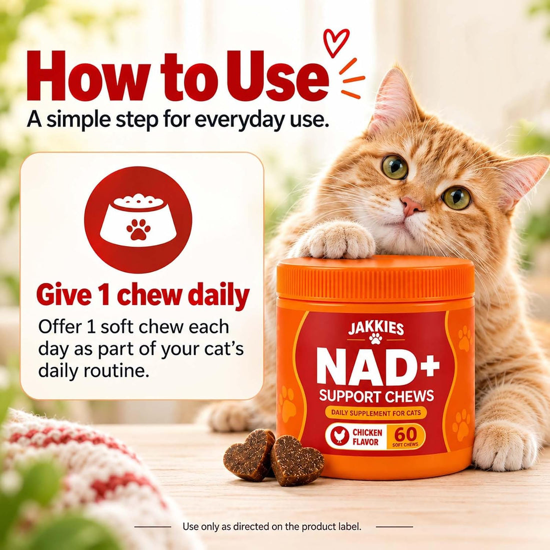 Support Chews for Cats, Energy & Vitality, Immune System