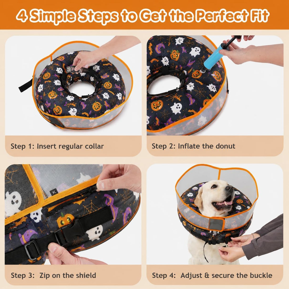 Avont 2-in-1 Dog Cone XL Halloween Shield