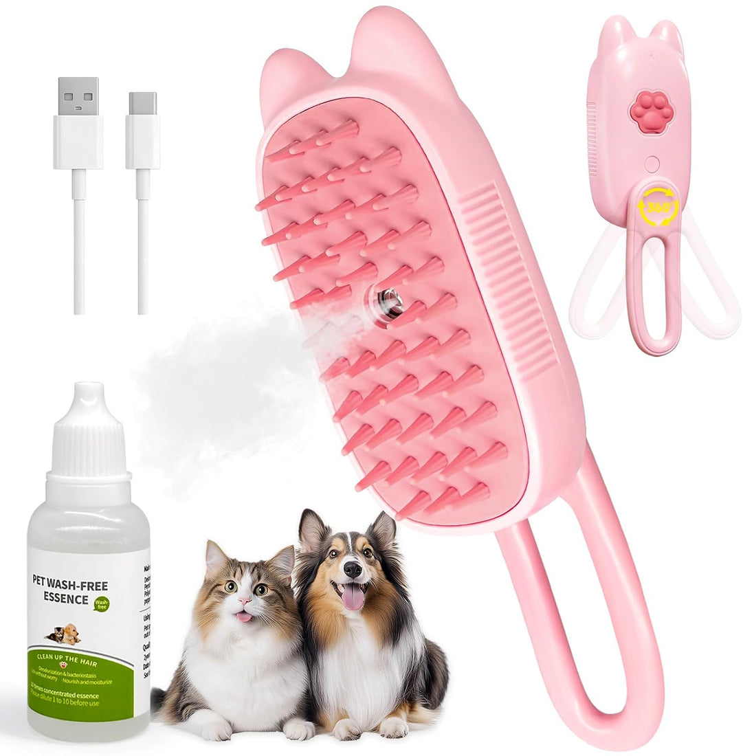 Pet Steam Brush for Dogs and Cats