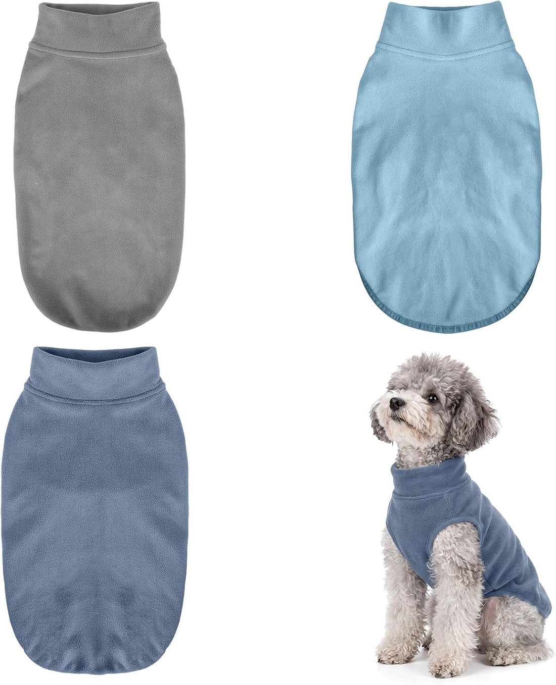 GYALAPERI 3 Pack Fleece Dog Sweaters for Small Dogs