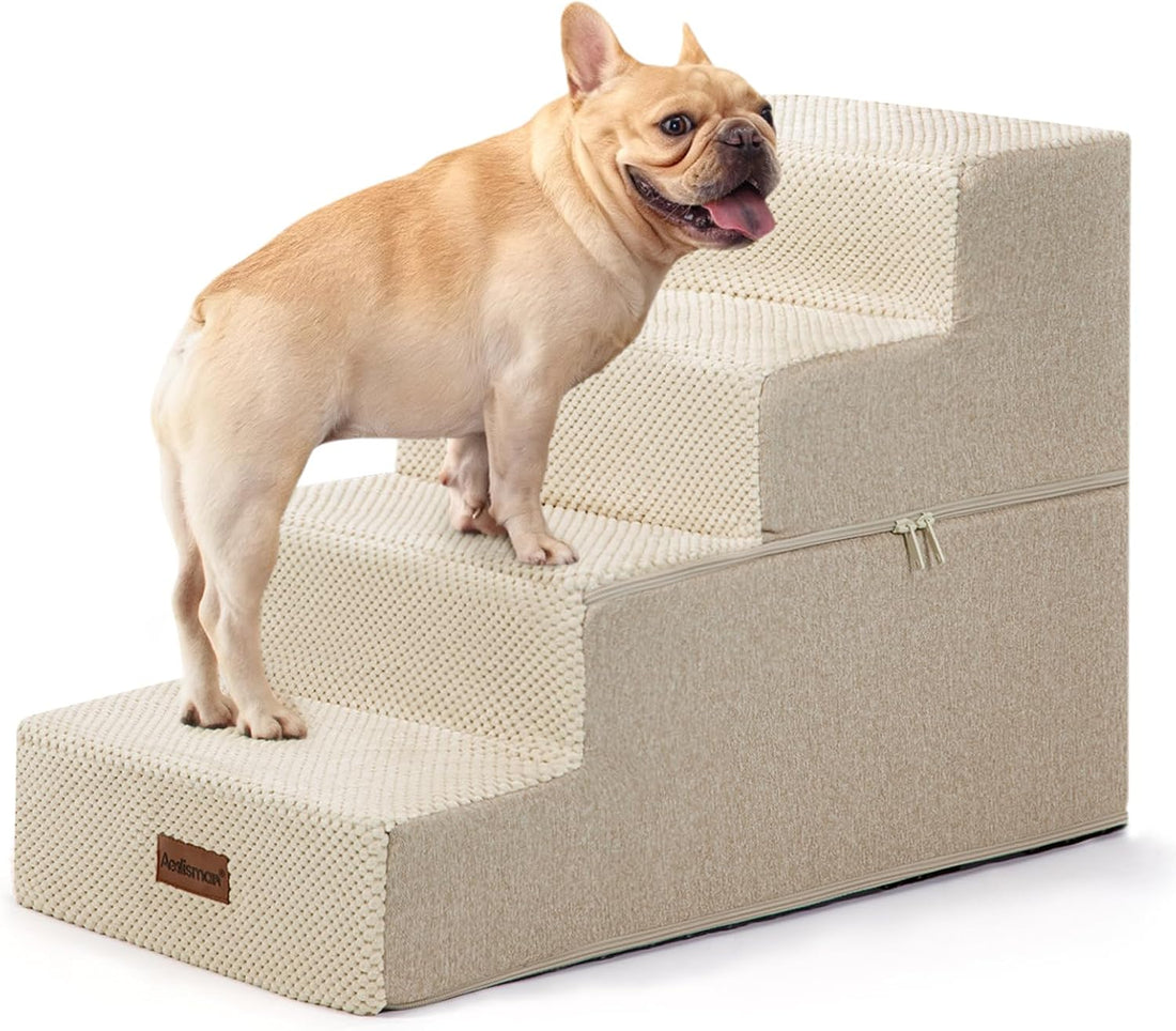Aodisman Dog Steps for Bed or Couch,4-Step Pet Stairs for Small Dogs