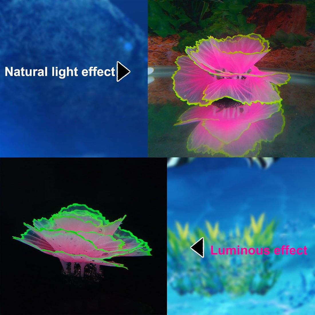 Besimple Aquarium Coral Ornament Glowing Effect Coral Decor Resin