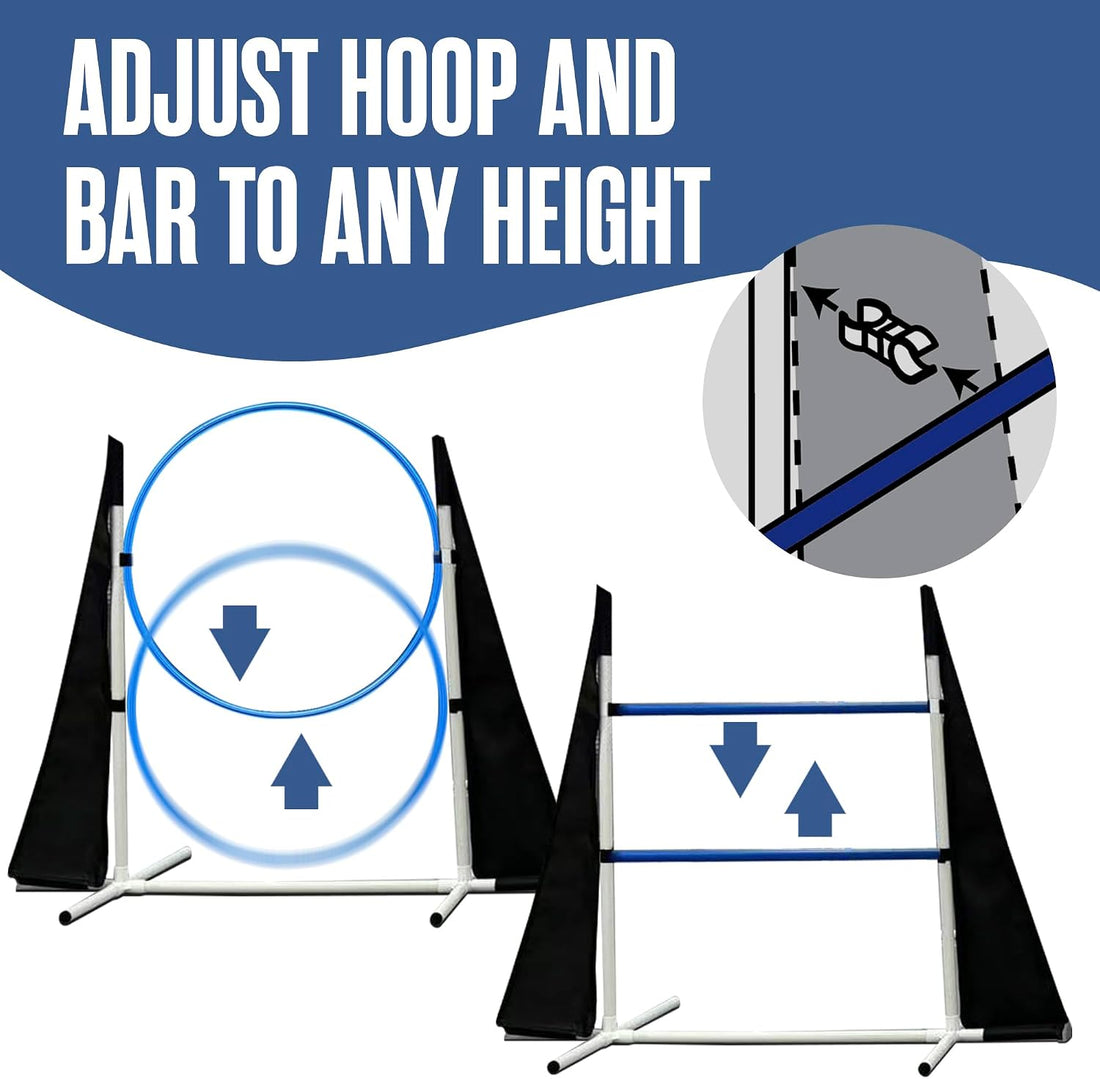 Dog Agility Course Backyard Set, Dog Agility Equipment, Weave Poles