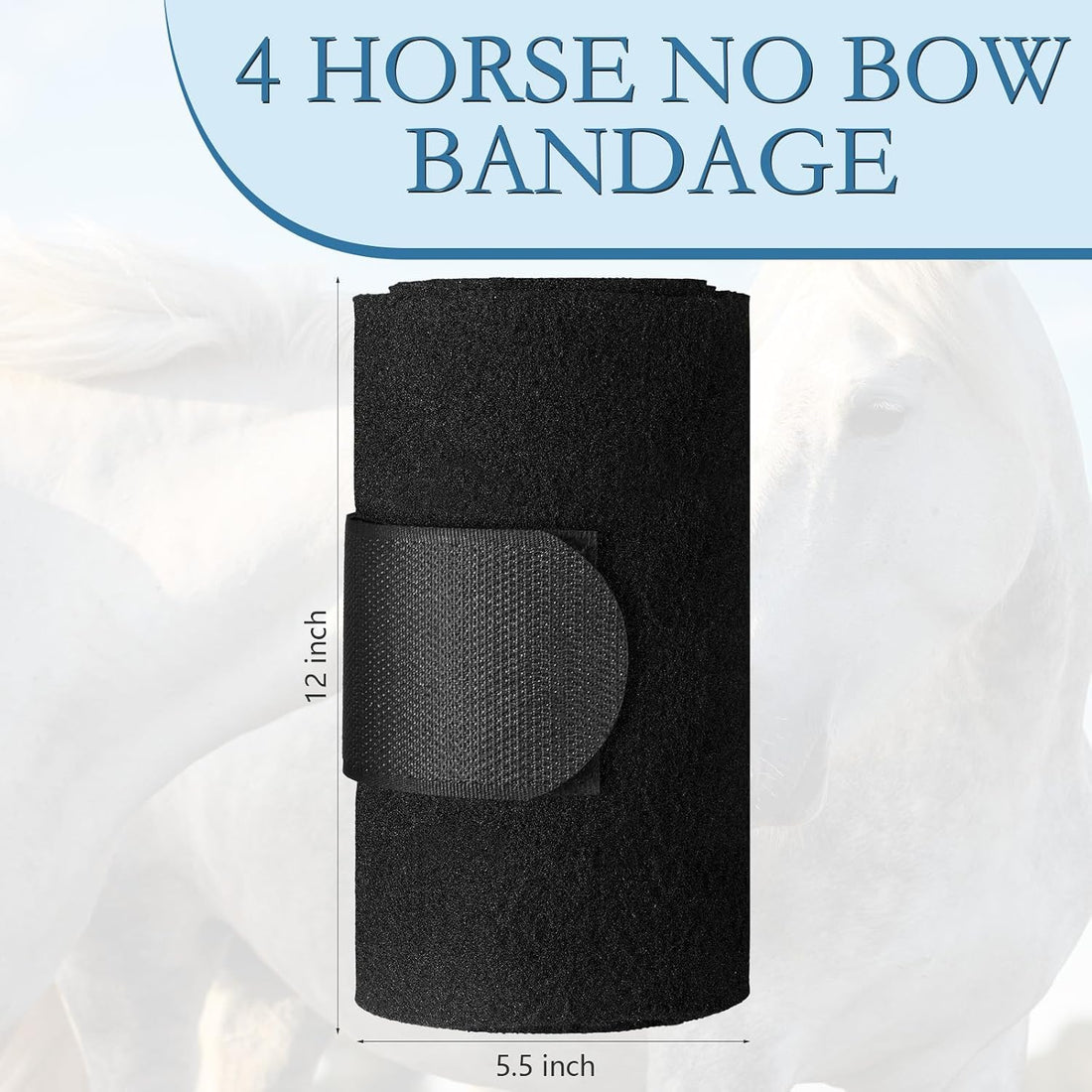Set of 4 Horse No Bow Bandage 3D Contoured Standing Wrap Bandages