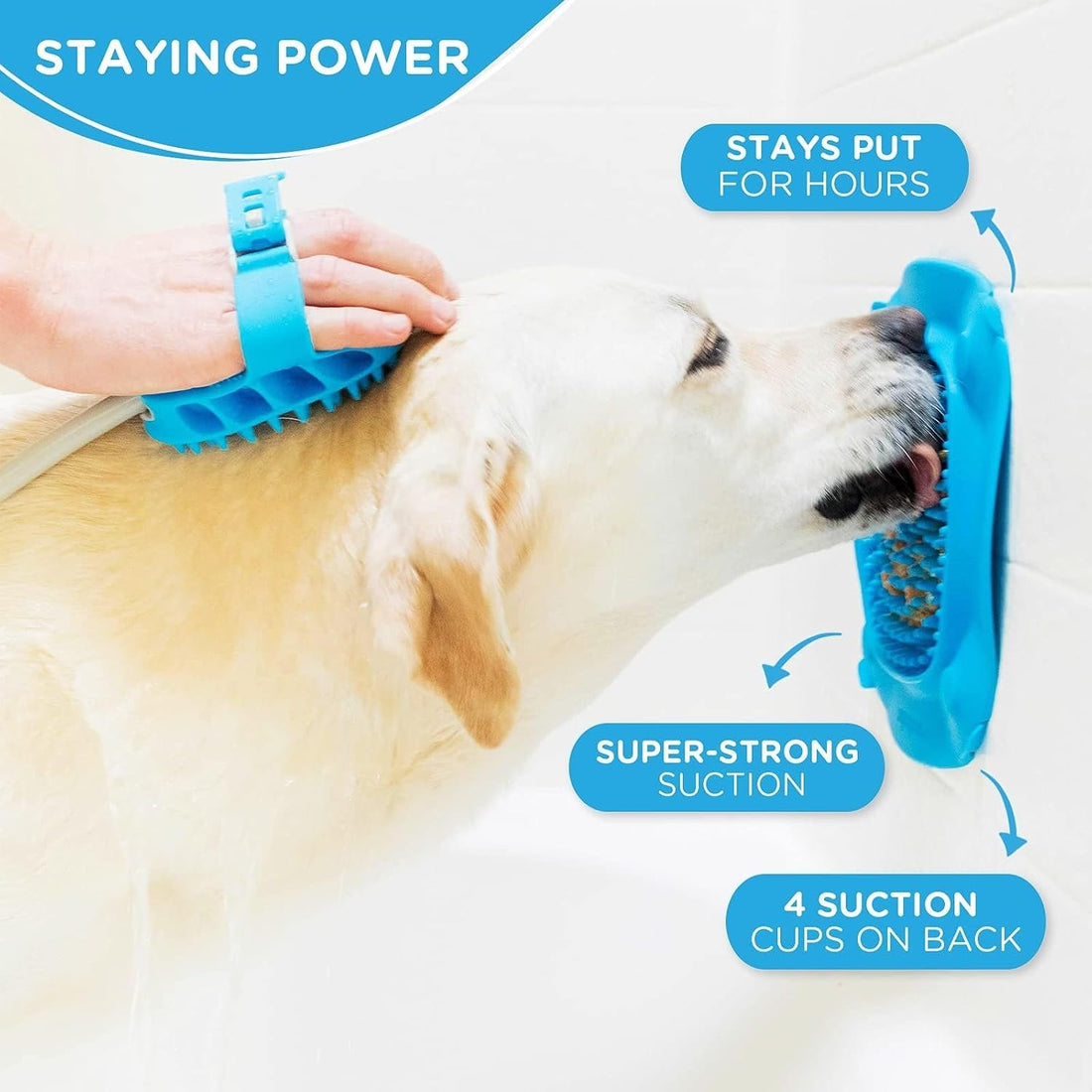 Aquapaw Lick Mat for Dogs with Suction Cups - XL, Blue, 1-Pack