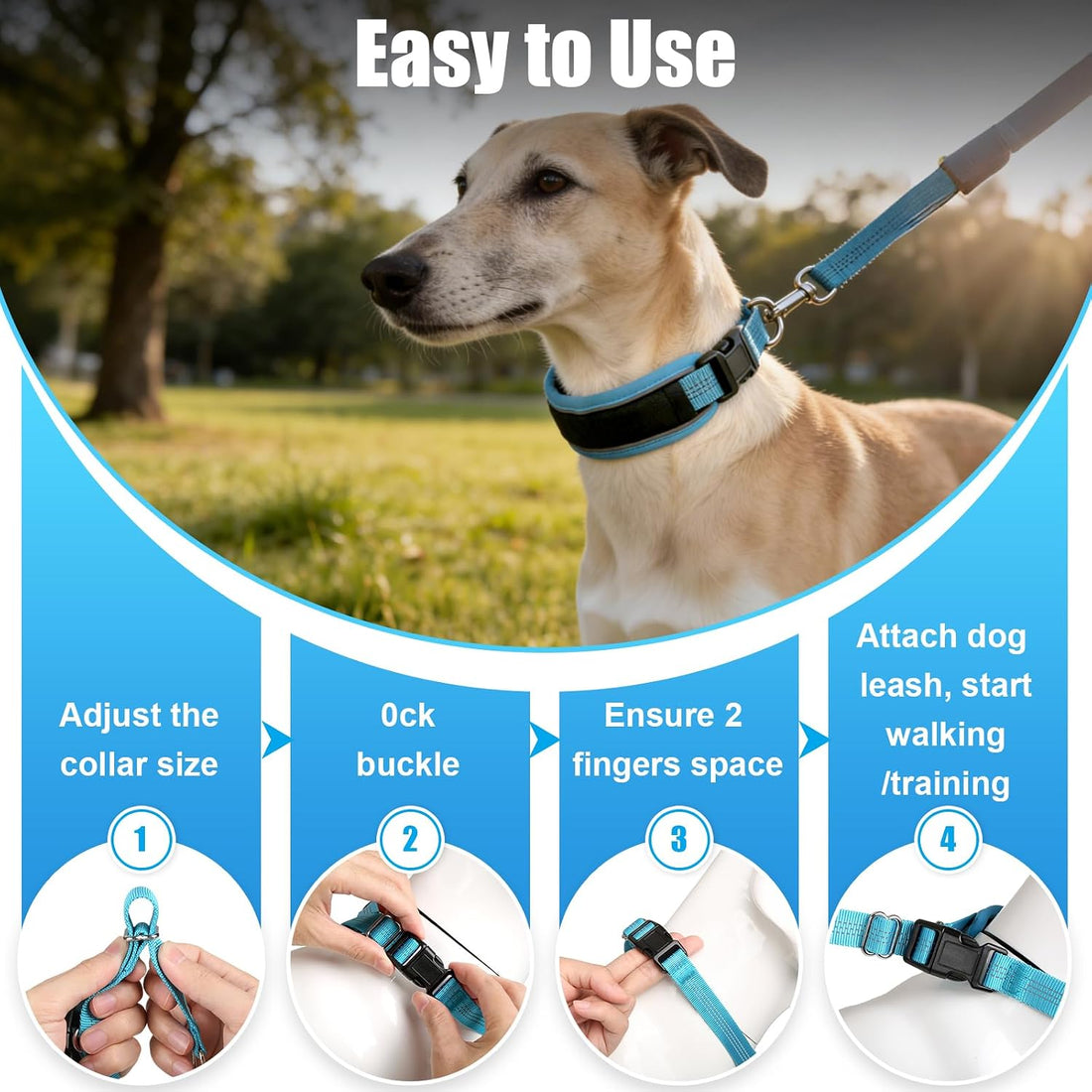 Lightweight Prong Collar for Dogs, Reflective No Pull Dog Collar