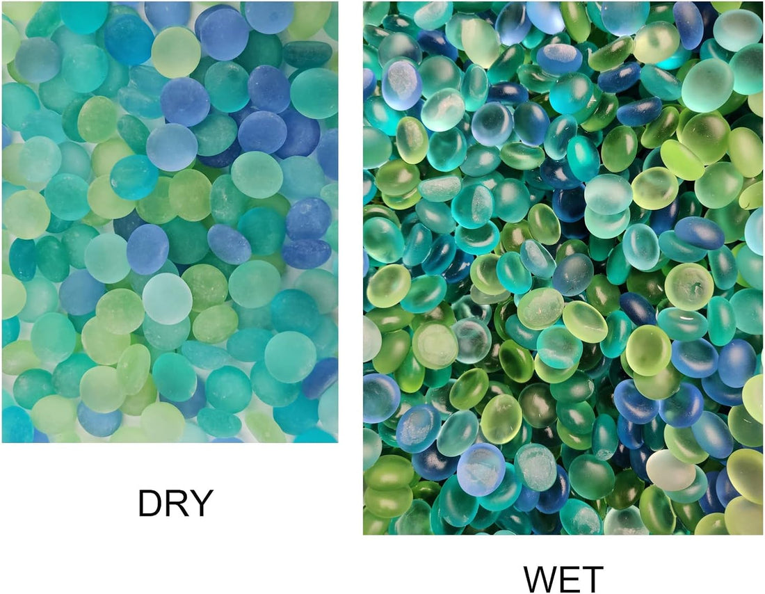 HappyFiller 2 Lb Matted Flat Marbles, Sea Glass Gems for Vase Fillers