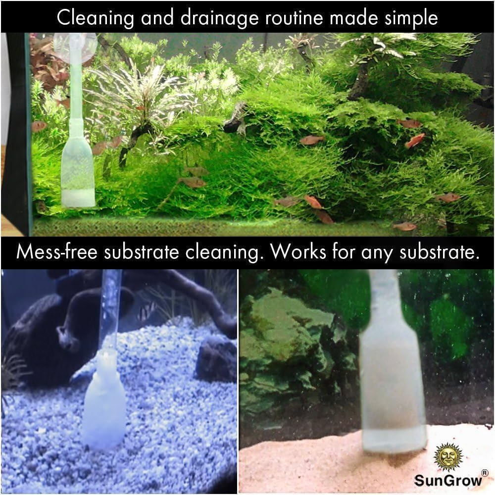 SunGrow Aquarium Fish Tank Gravel Cleaner Vacuum