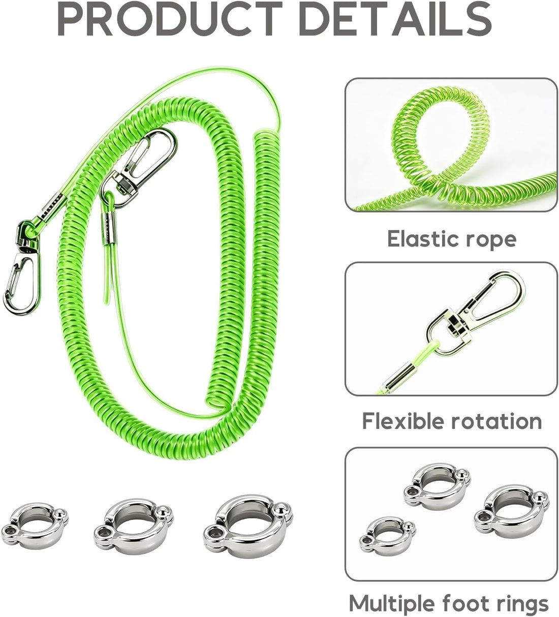 Bird Leash 5m for Cockatoos and Pigeons, Green