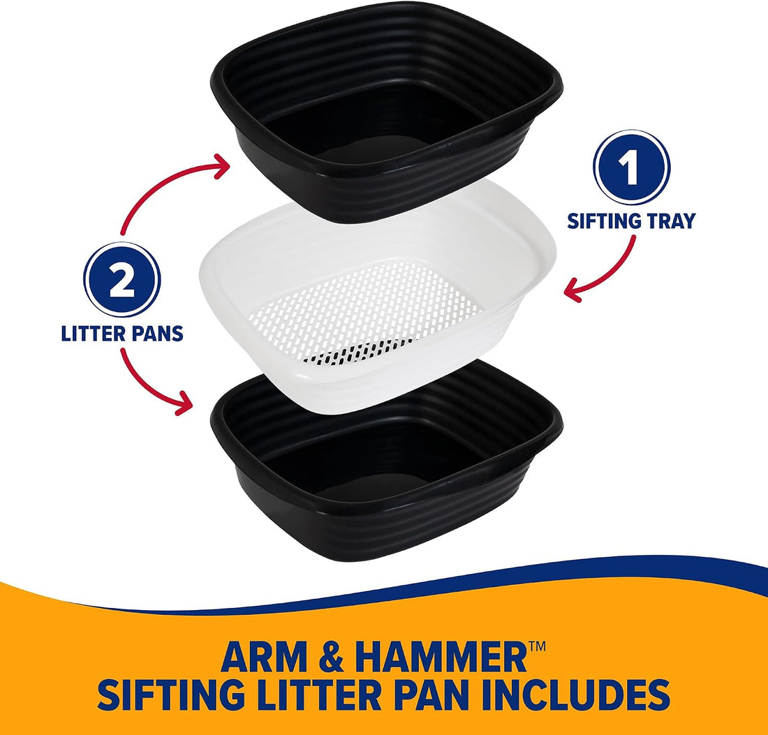 Arm & Hammer Large Sifting Litter Box Scoop Free Cat Litter Tray