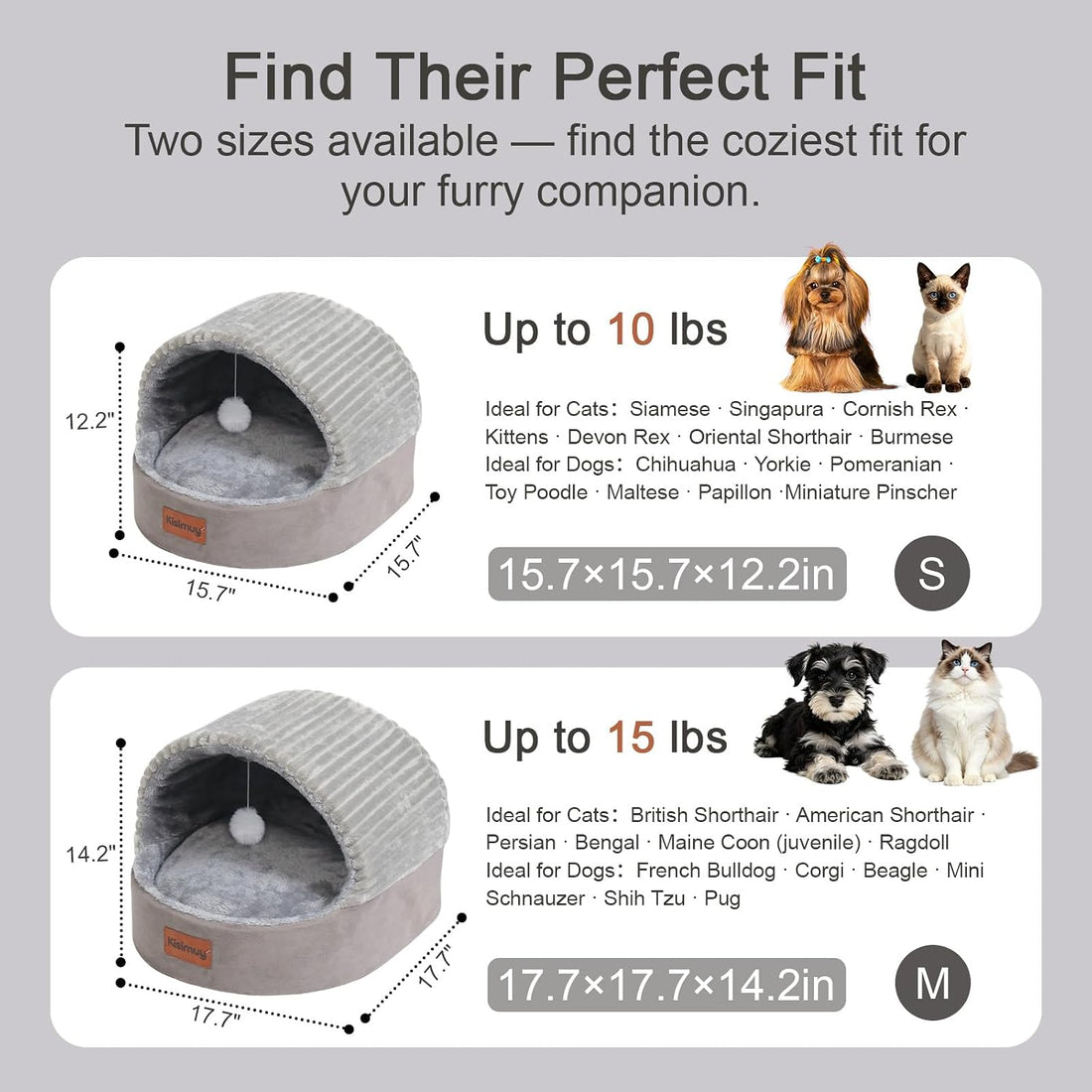 Cat Bed Cave with Pillow & Cat Toys, Cozy Cat Beds for Indoor Cats