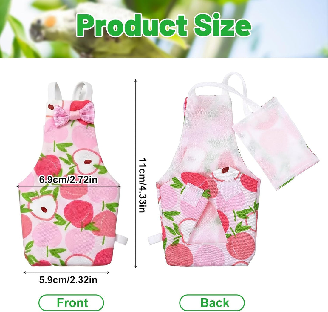 6Pcs Bird Diapers, Reusable Parrot Diapers with Adjustable Straps