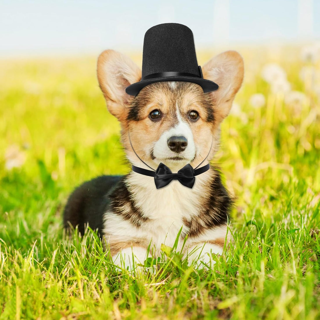 Pet Formal Accessories Set 2 Pcs Dog Costume Top Hat with Formal Pet