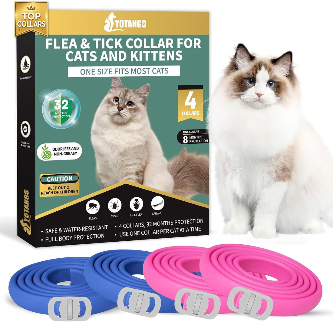 Flea Collar for Cats, Cat Flea and Tick Collar, 4 Pack, 32 Months
