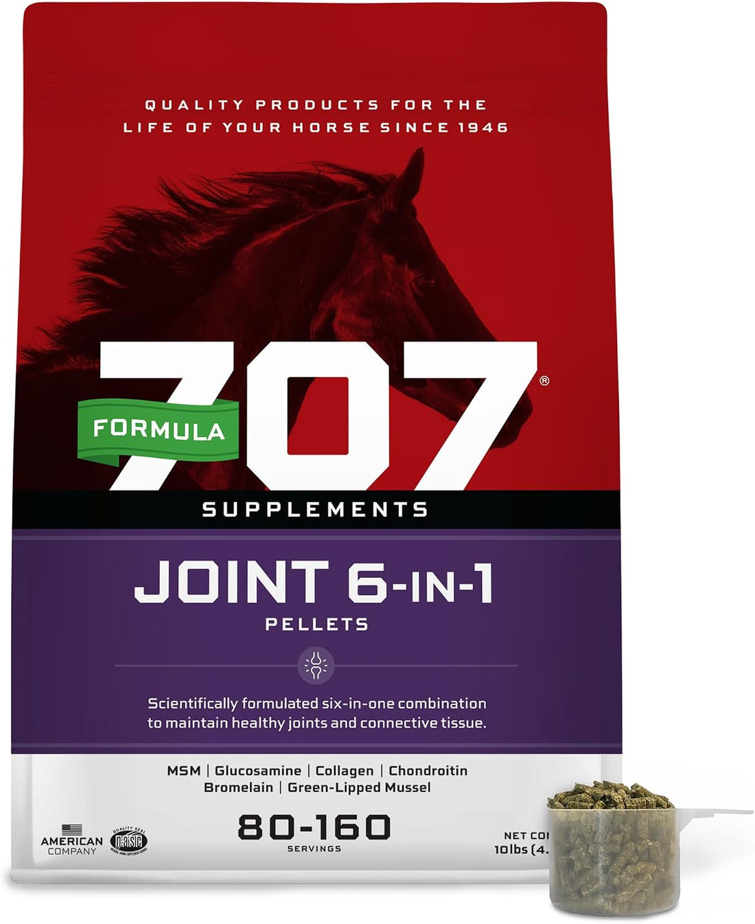 Formula 707 Joint 6-in-1 Supplement for Horses, 5 lb, 40-80 Servings