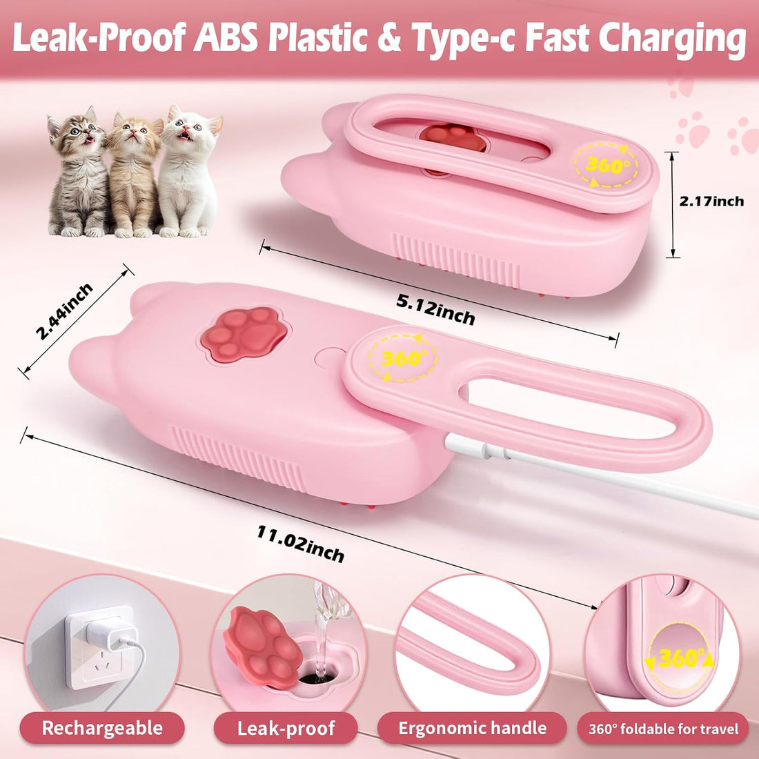 Pet Steam Brush for Dogs and Cats