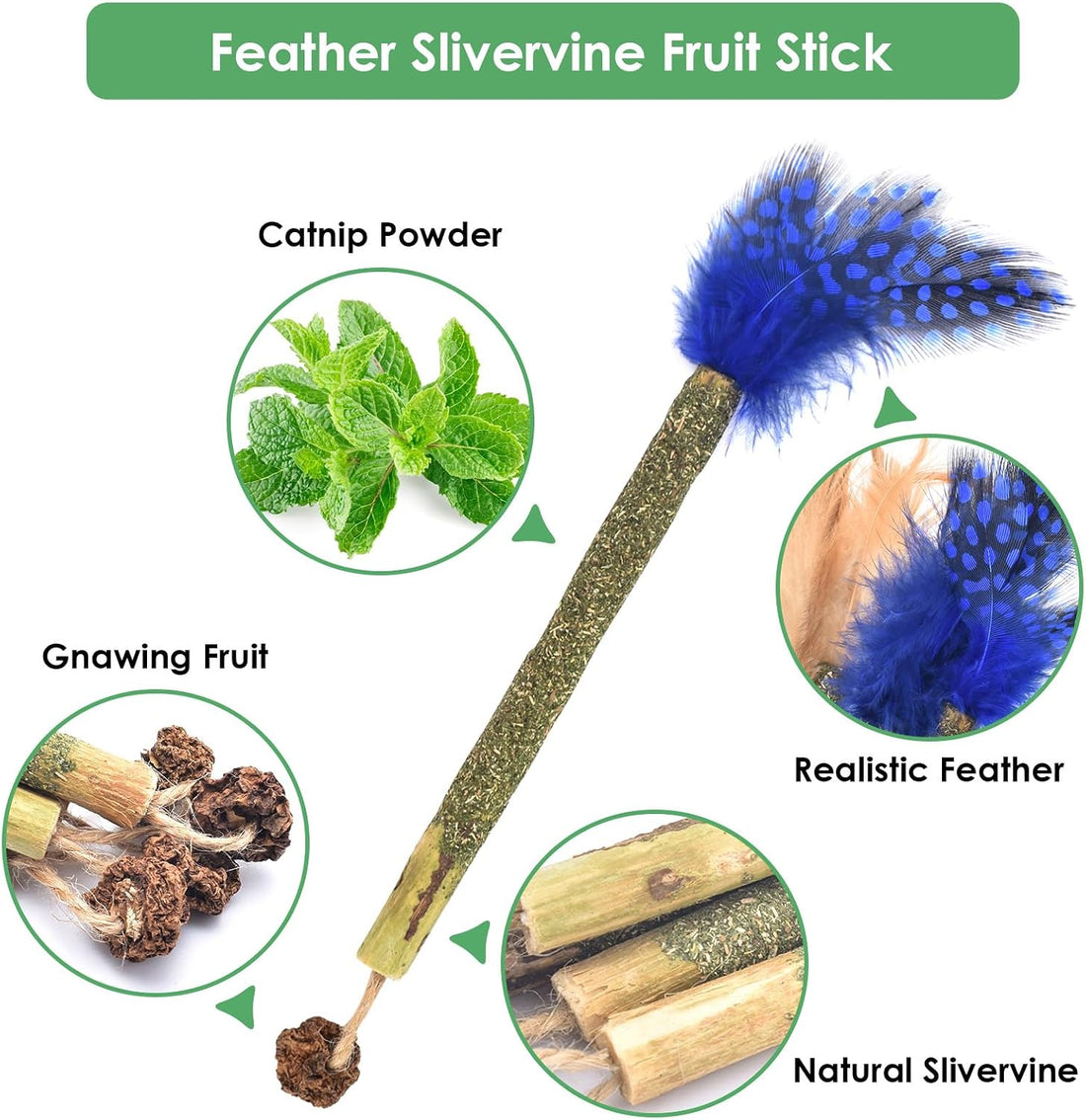 Bissap 12 PCS Silvervine Chew Sticks for Cats