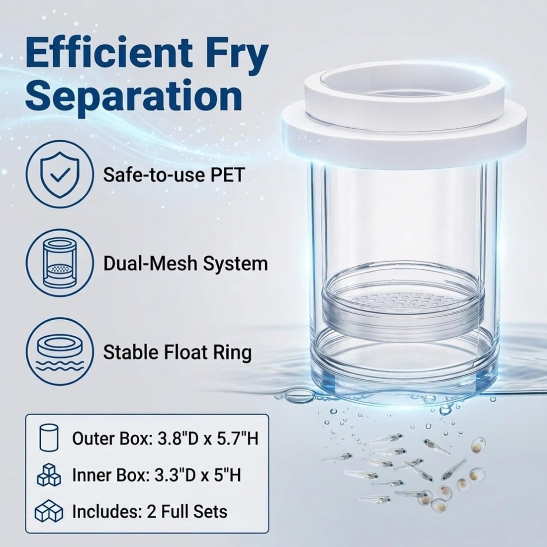 2 Pieces Breeder Box for Fish Tank, Floating Plastic