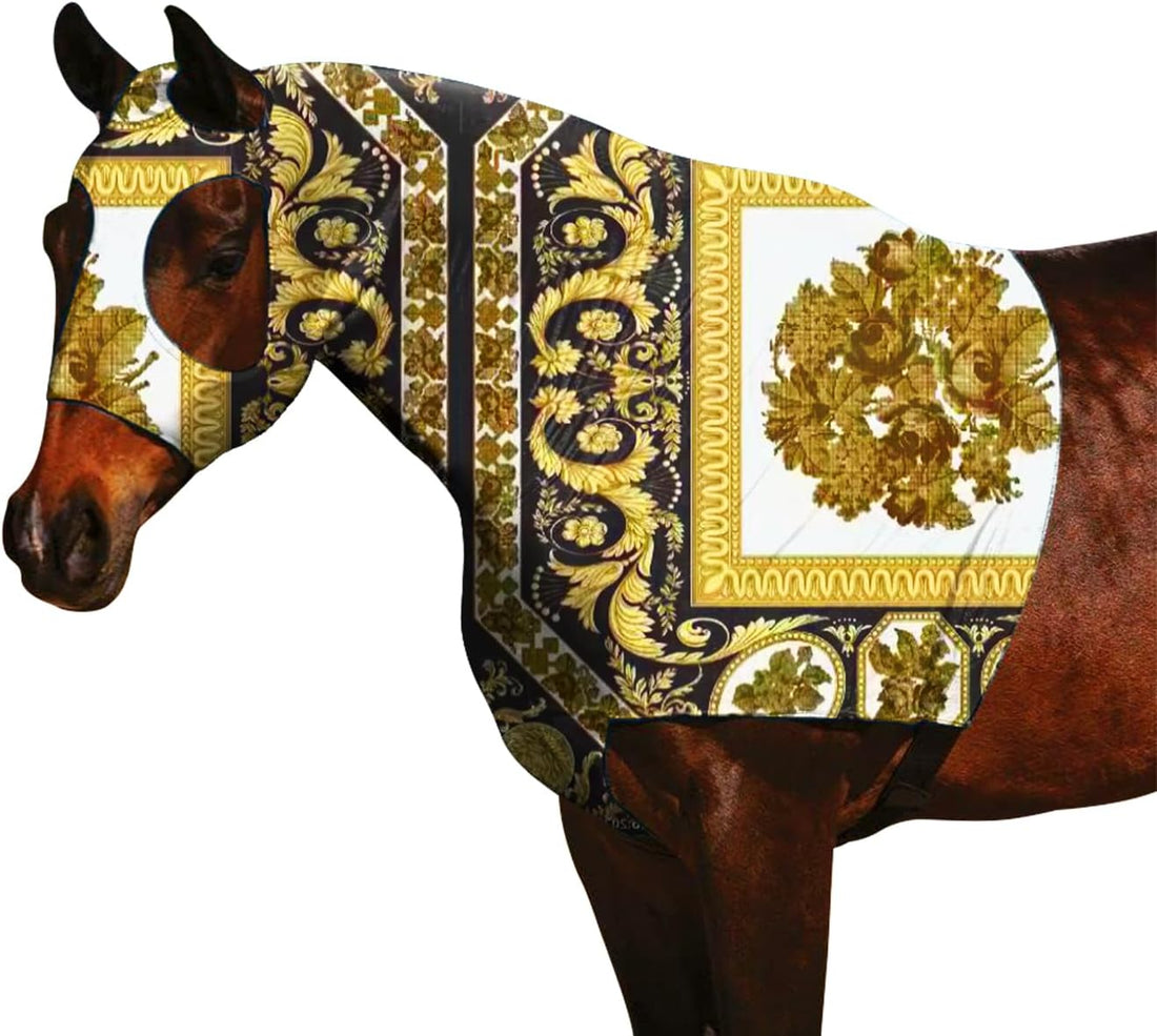 Zippered Horse Stretch Hood Without Ears, M(Flower)