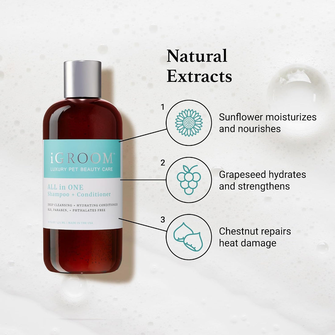 iGroom All-in-One Dog Shampoo + Conditioner, Luxury Pet Beauty Care